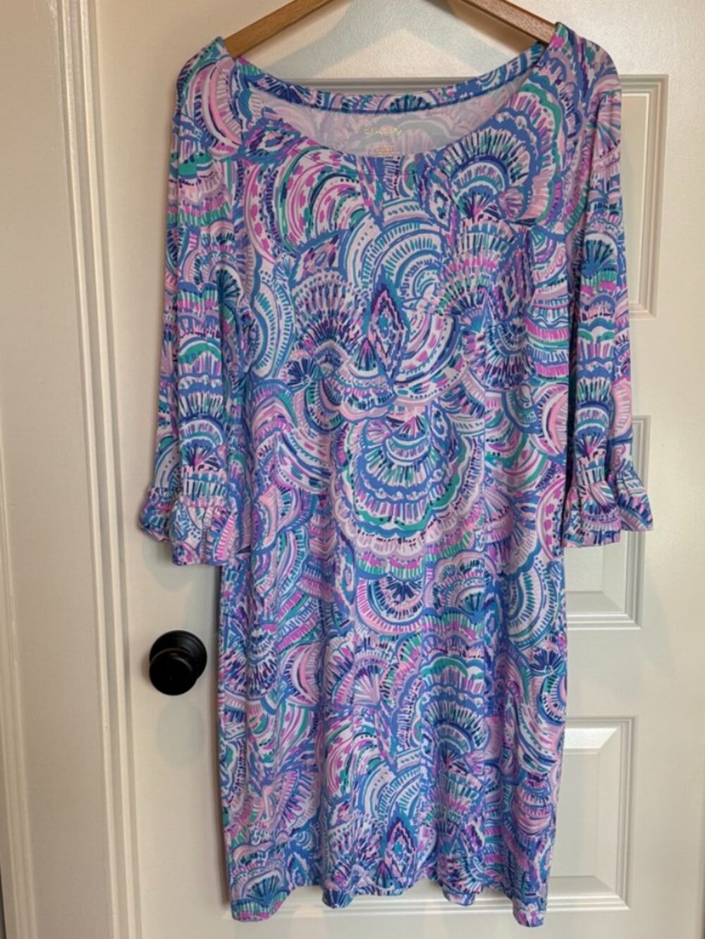 Lilly Pulitzer Sophie Ruffle Dress "Happy as a Clam" - Size XL